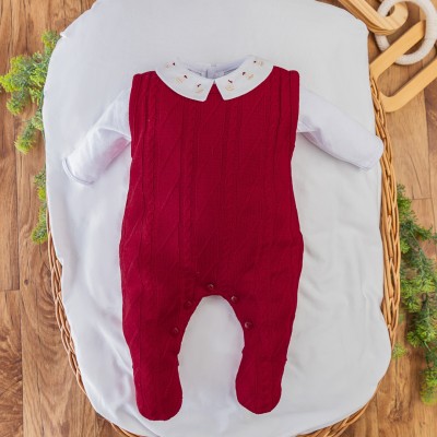  Saída de Maternidade Allan Barquinho Bege -  Vermelho